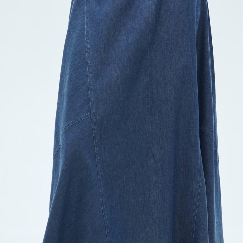 Blue Maxi A-Line Skirt for Casual Wear